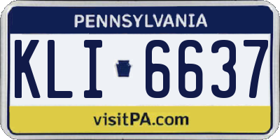 PA license plate KLI6637
