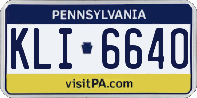 PA license plate KLI6640