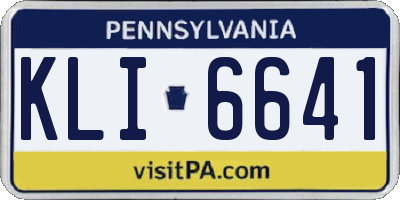 PA license plate KLI6641