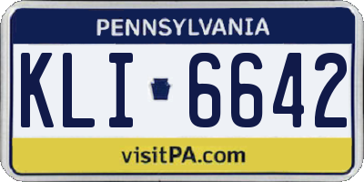 PA license plate KLI6642