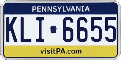 PA license plate KLI6655