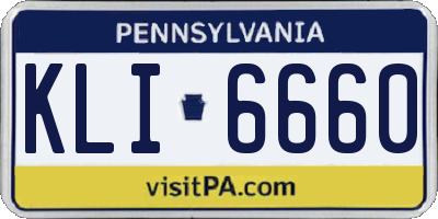 PA license plate KLI6660