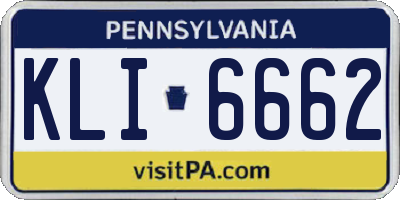 PA license plate KLI6662