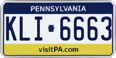 PA license plate KLI6663