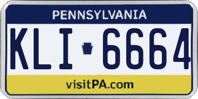 PA license plate KLI6664