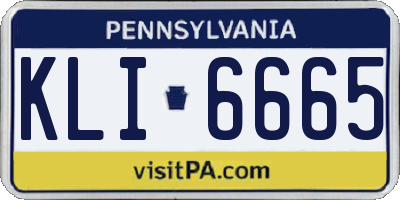 PA license plate KLI6665