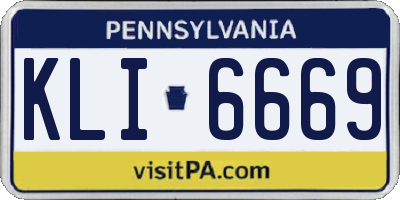 PA license plate KLI6669