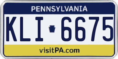 PA license plate KLI6675