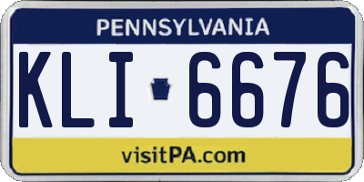 PA license plate KLI6676