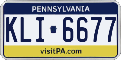 PA license plate KLI6677
