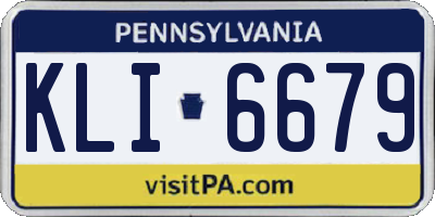 PA license plate KLI6679