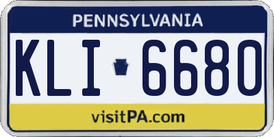 PA license plate KLI6680