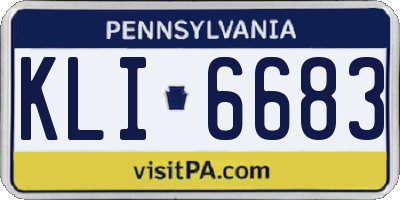PA license plate KLI6683