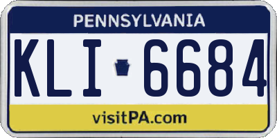 PA license plate KLI6684