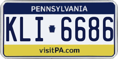 PA license plate KLI6686