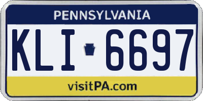 PA license plate KLI6697