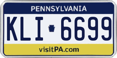 PA license plate KLI6699