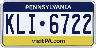 PA license plate KLI6722