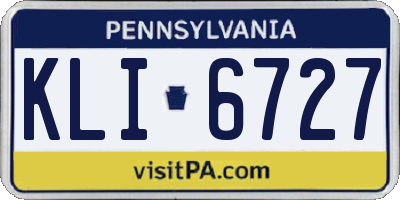 PA license plate KLI6727