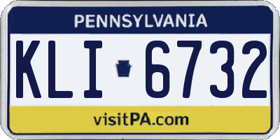 PA license plate KLI6732