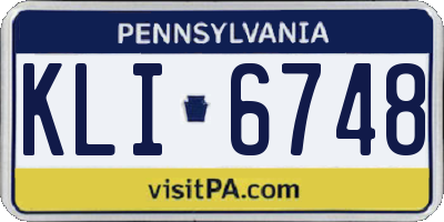 PA license plate KLI6748
