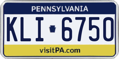 PA license plate KLI6750