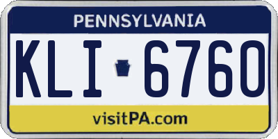 PA license plate KLI6760