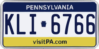 PA license plate KLI6766