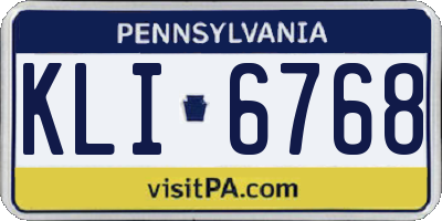 PA license plate KLI6768
