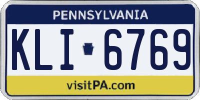 PA license plate KLI6769