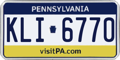 PA license plate KLI6770