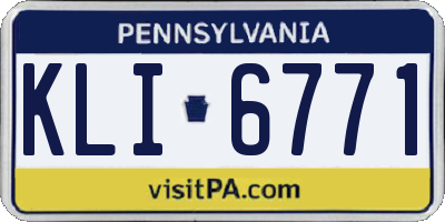 PA license plate KLI6771