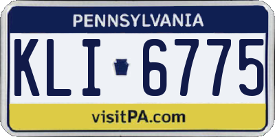 PA license plate KLI6775
