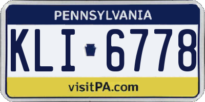 PA license plate KLI6778