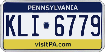 PA license plate KLI6779