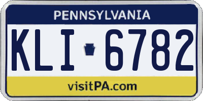 PA license plate KLI6782