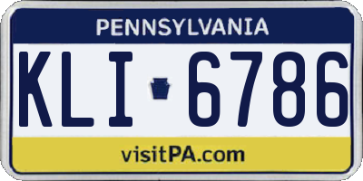 PA license plate KLI6786