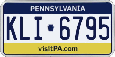 PA license plate KLI6795