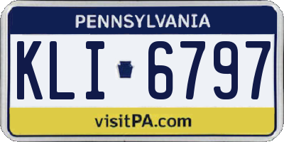 PA license plate KLI6797