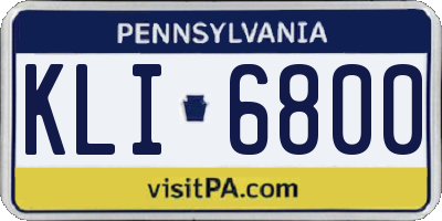 PA license plate KLI6800