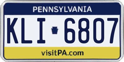 PA license plate KLI6807