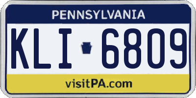 PA license plate KLI6809