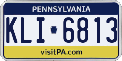 PA license plate KLI6813