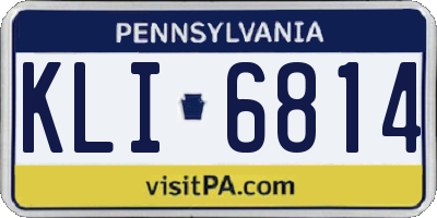 PA license plate KLI6814