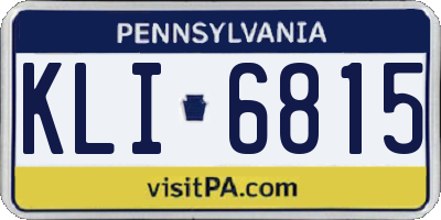 PA license plate KLI6815