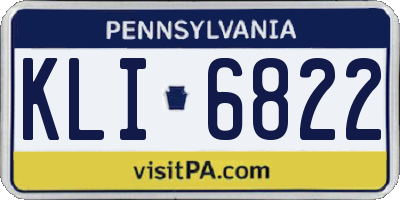 PA license plate KLI6822