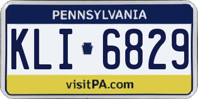 PA license plate KLI6829