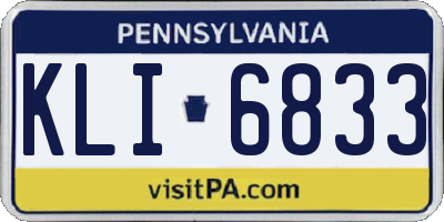 PA license plate KLI6833