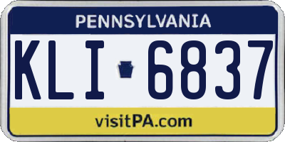 PA license plate KLI6837