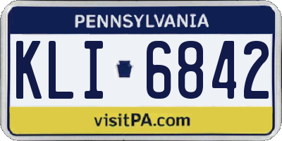 PA license plate KLI6842